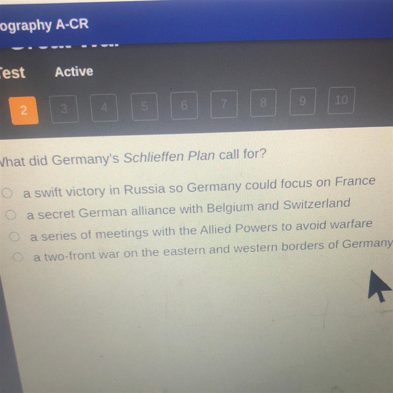 What did Germany's Schlieffen Plan call for?-example-1