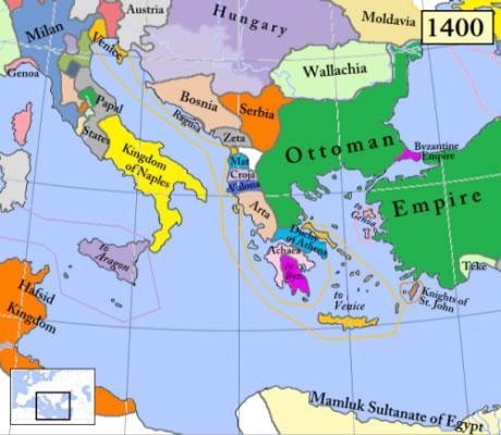 Based on the map above, what political group(s) controlled North Africa in 1400?-example-1