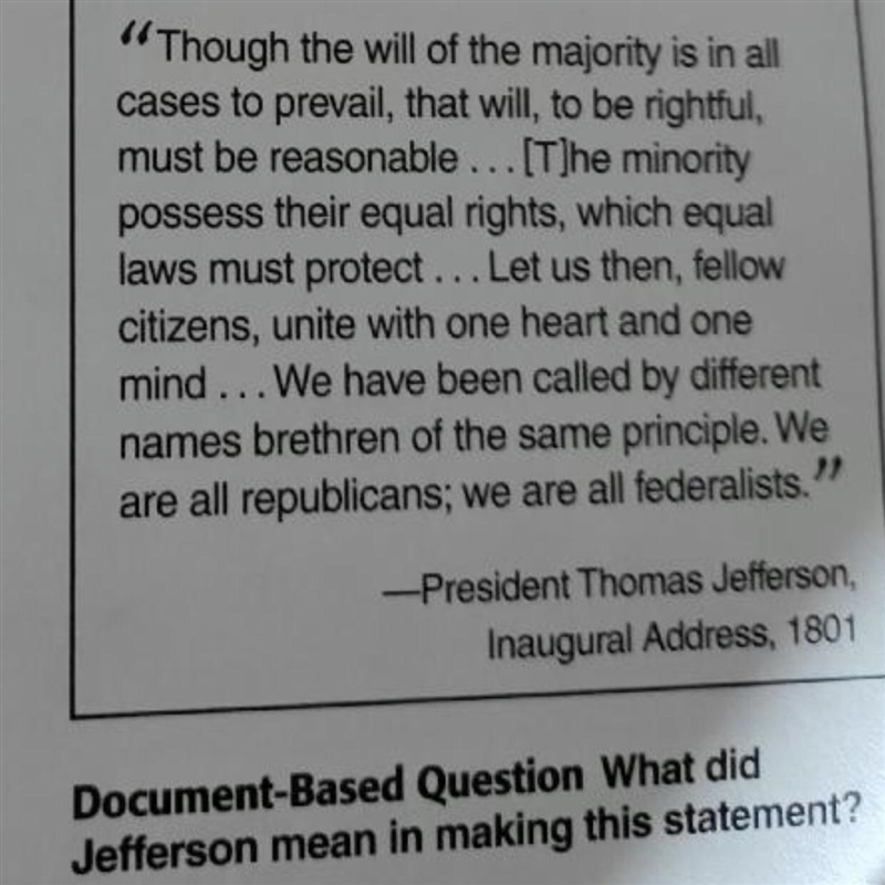 What did Jefferson mean in making this statement?-example-1