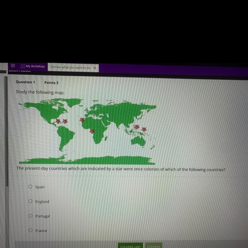 Study the following map. The present-day countries which are indicated by a star were-example-1