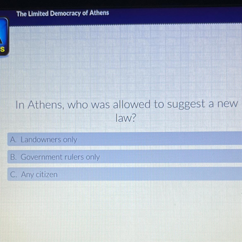 In Athens, who was allowed to suggest a new law?-example-1