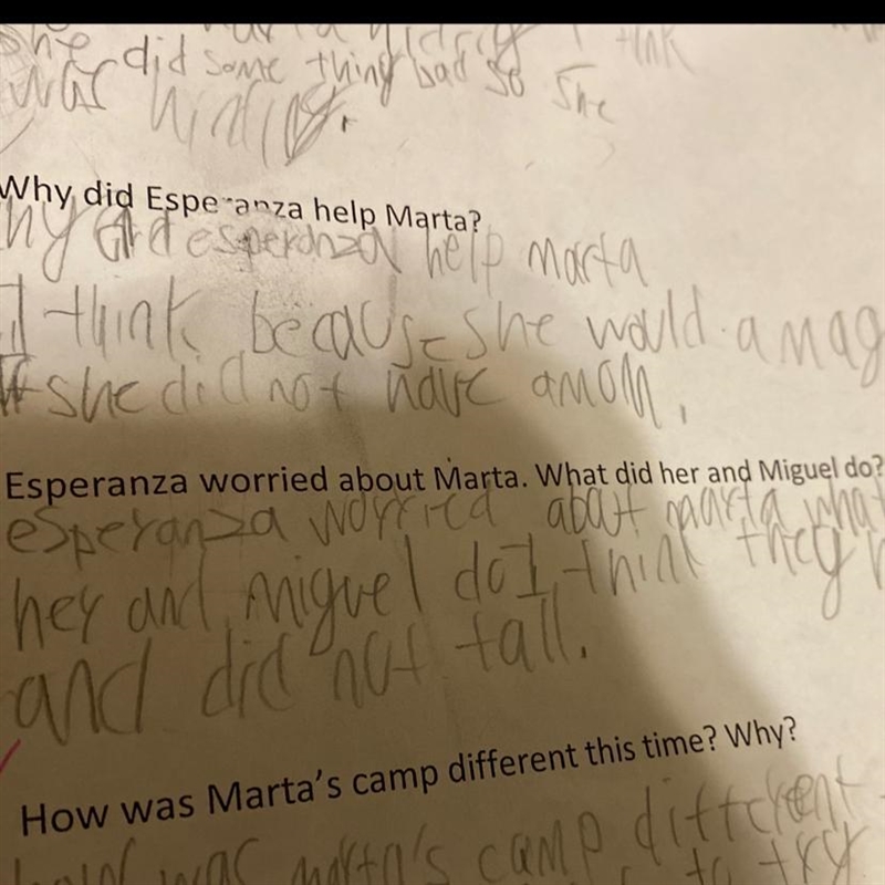 Esperanza worried about Marta what did her and Miguel do-example-1