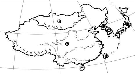 Use the map and your knowledge to answer the question that follows. Which letter indicates-example-1