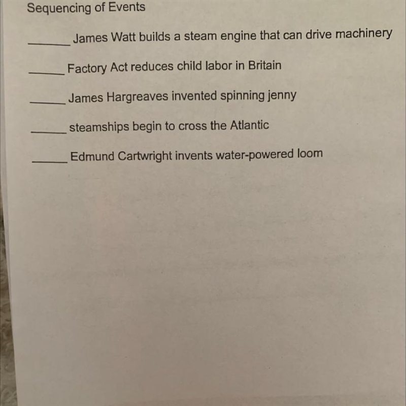 Sequencing of Events:-example-1