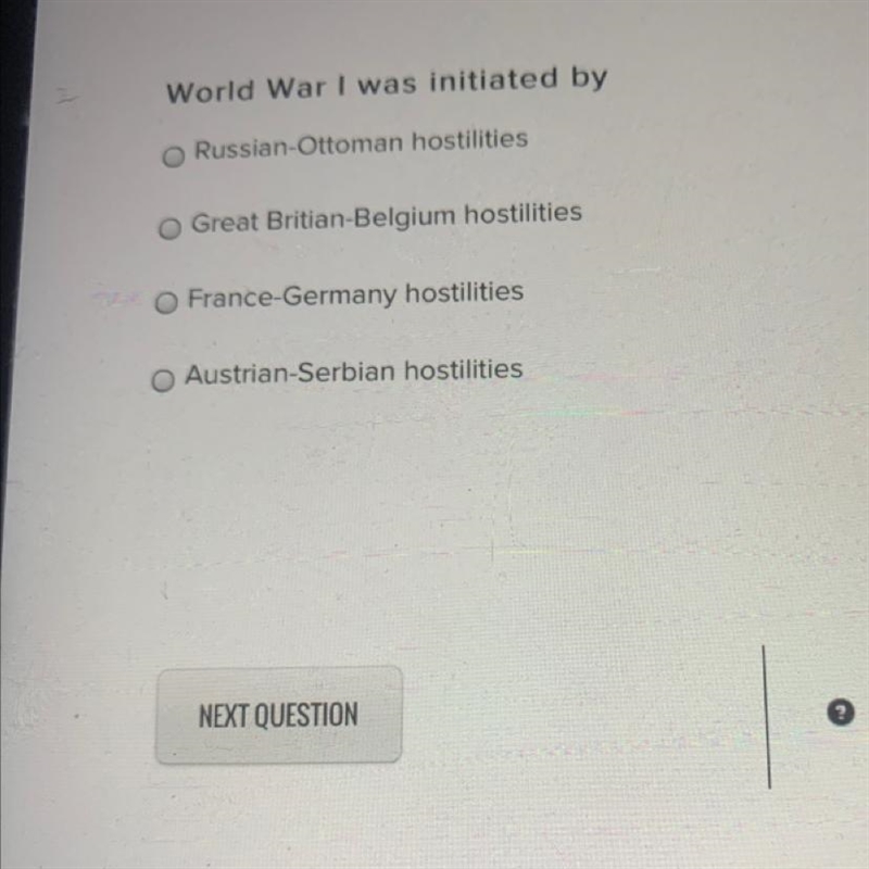 World War I was initiated by-example-1