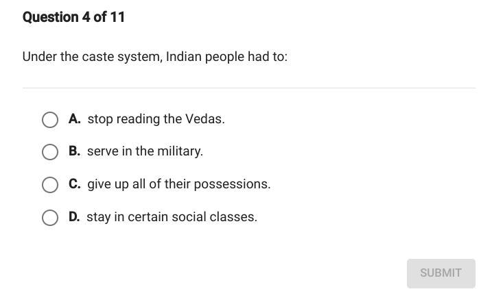 Under the caste system,Indian people had to-example-1