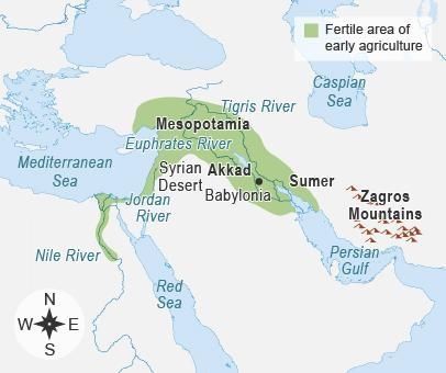 The map shows the Fertile Crescent. A map of the Fertile Crescent. The Fertile Crescent-example-1