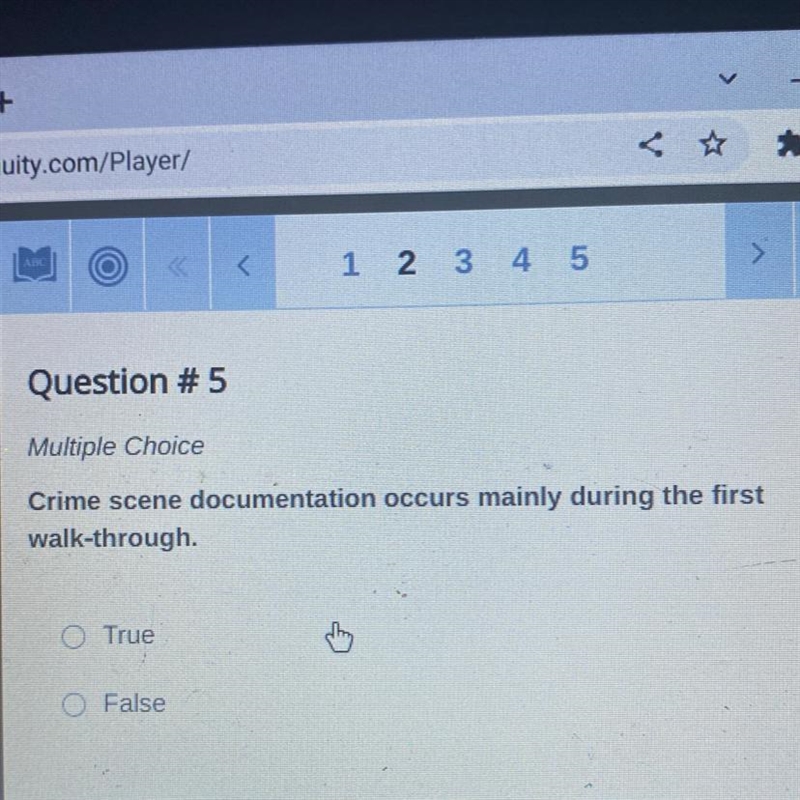 Question # 5 Multiple Choice Crime scene documentation occurs mainly during the first-example-1