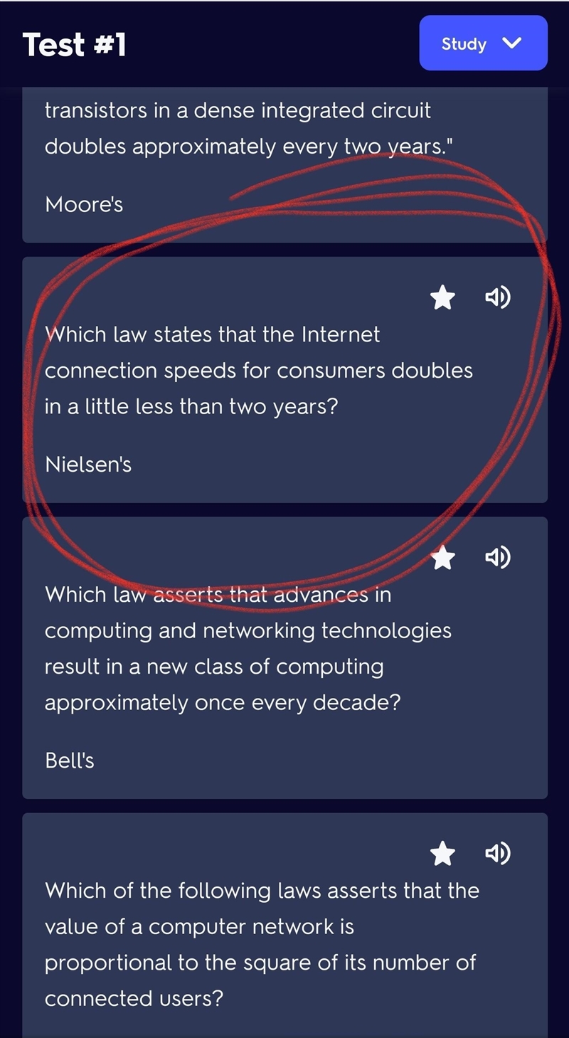 Which law states that the Internet connection speeds for consumers doubles in a little-example-1