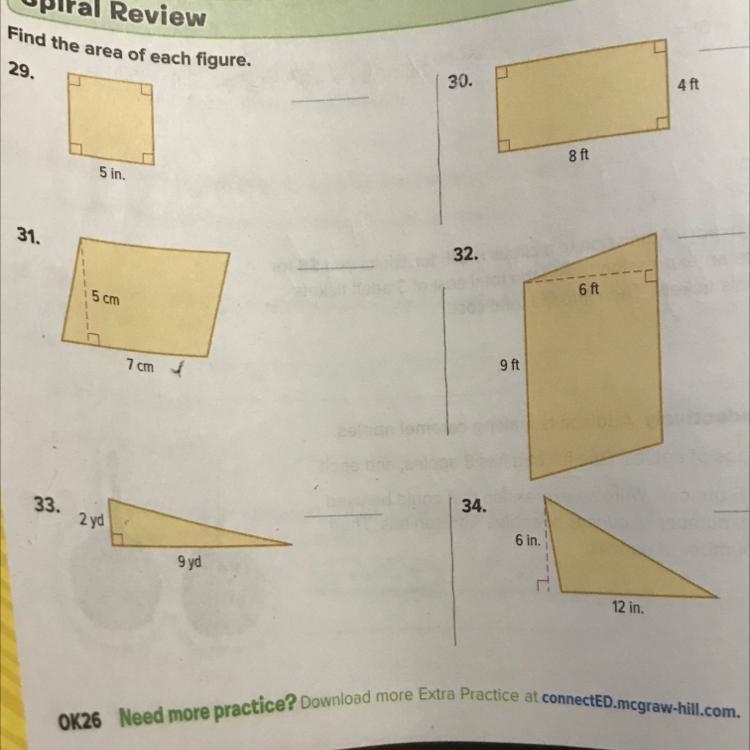 First person to answer this will get brainilest Find the area of each figure.-example-1