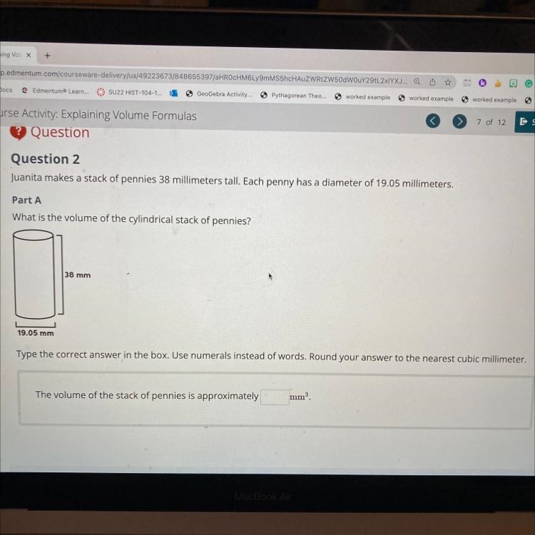 Geometry: Explaining Volume Formulas-example-1