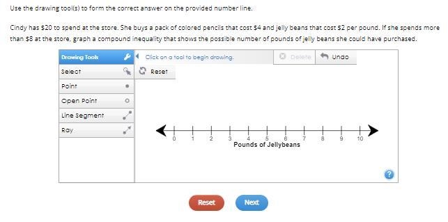 Use the drawing tool(s) to form the correct answer on the provided number line.Cindy-example-1