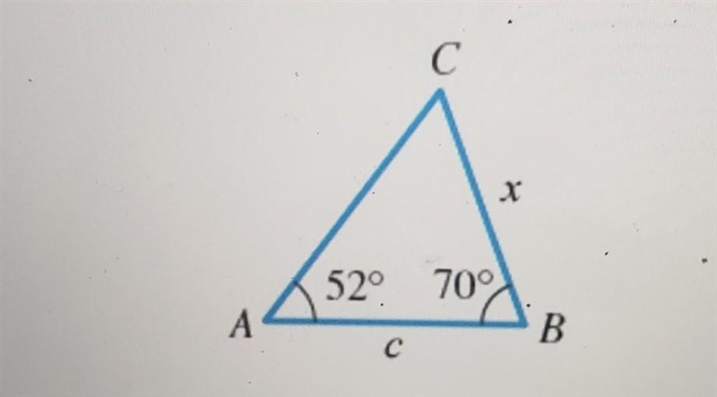 Use the Law of Sines to find the indicated side x."(Assume c = 23.2. Round your-example-1