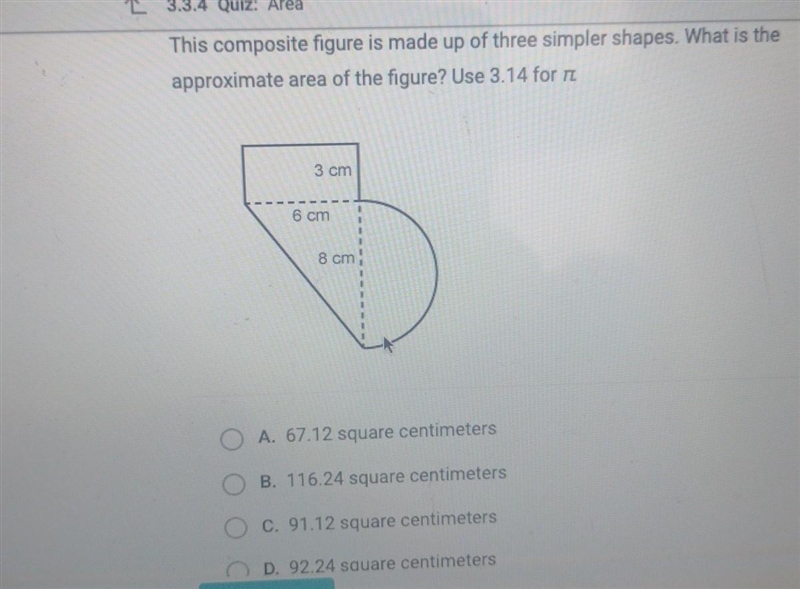 This composite figure is made up of three simpler shapes. What is the approximate-example-1