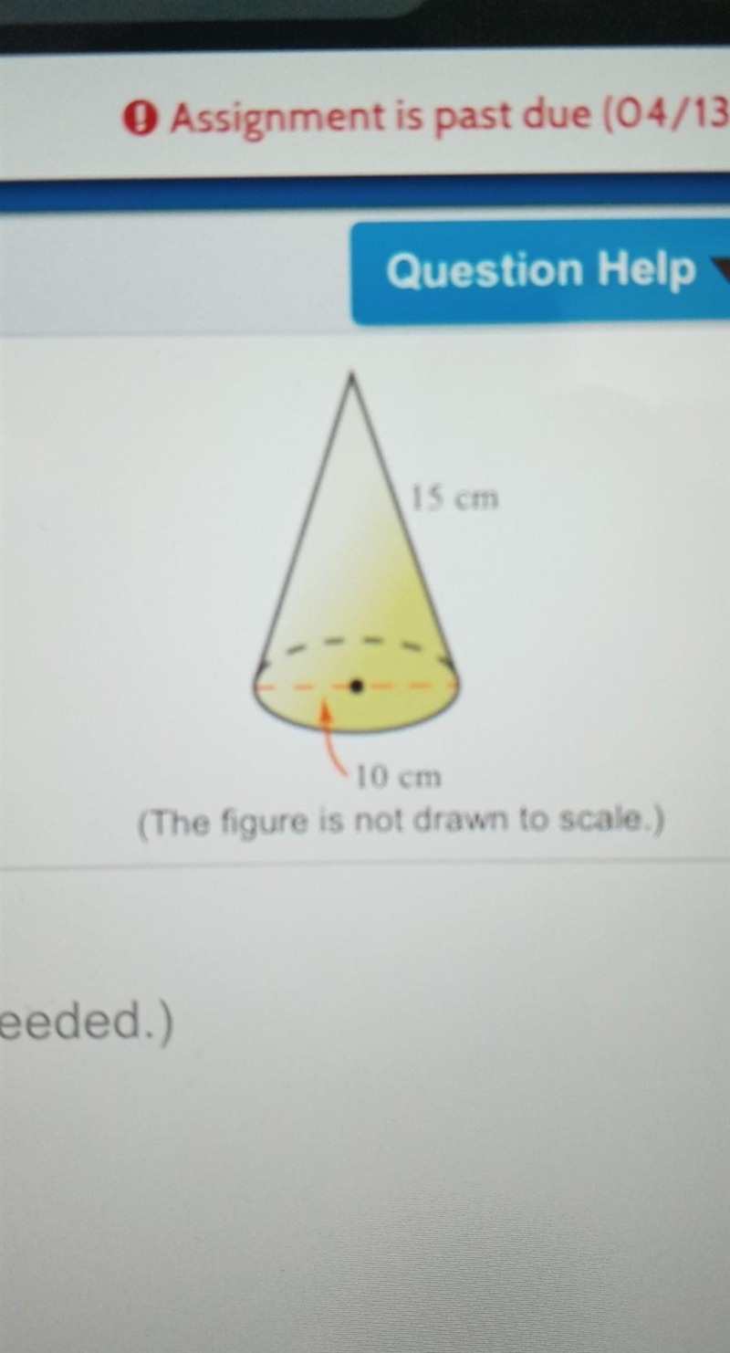 what is the surface area of the cone used 3.14 as pi his pencil and paper supposed-example-1