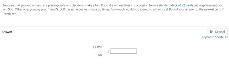 Im confused on how to answer this question Im not too sure what the win and lose mean-example-1