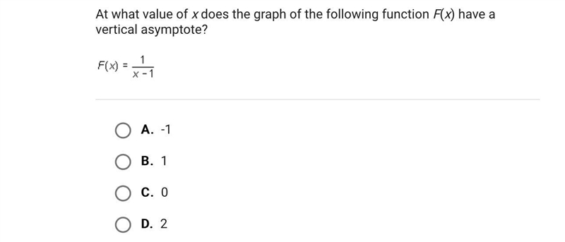 At what value of x does the graph of the following function F(x) have a vertical asymptote-example-1