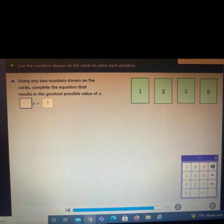 Are use the numbers shown on the cards to solve each problem using any two number-example-1