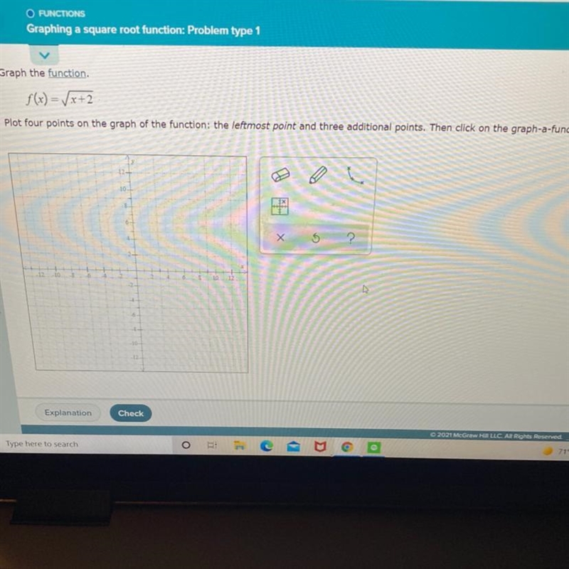 Graph the function below giving 4 points on the graph. My graph can only reach to-example-1