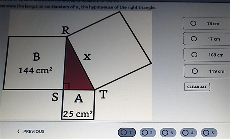 plssss help!!!! Right triangle RST is drawn below. A square is drawn on to each leg-example-1