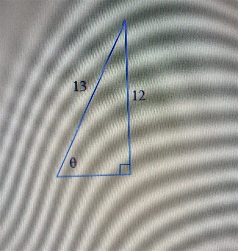 Find secθ, sinθ, and tanθ, where θ is the angle shown in the figure. Give exact values-example-1