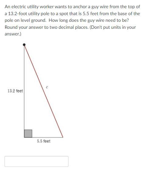 An electric utility worker wants to anchor a guy wire from the top of a 13.2-foot-example-1