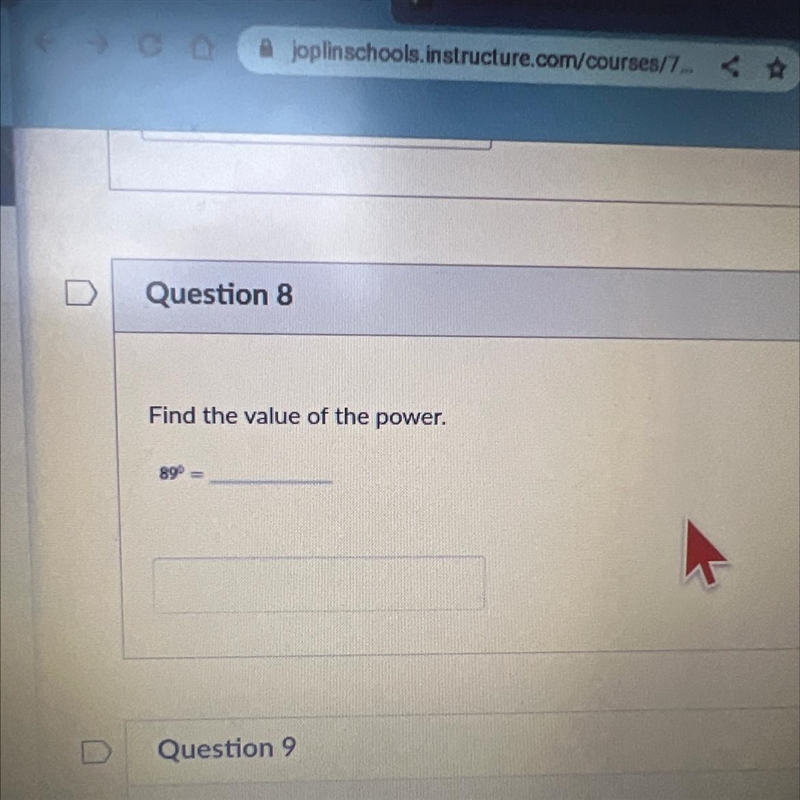 Find the value of the power. 89⁰-example-1