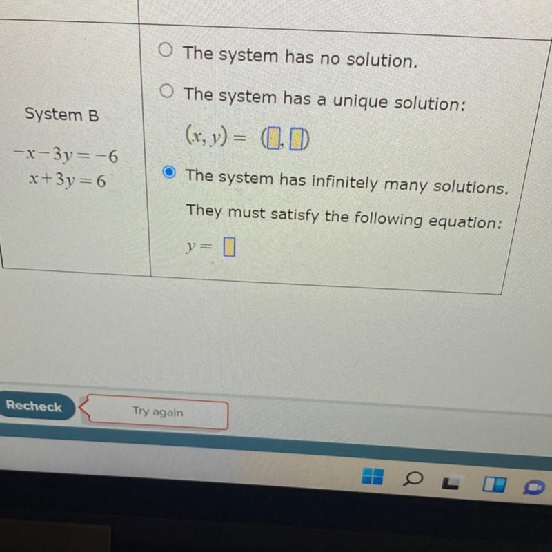 Choose the best description of its solution. If applicable, give the solution.-example-1