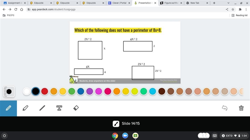 Which does not have a perimeter of 8x+8.-example-1