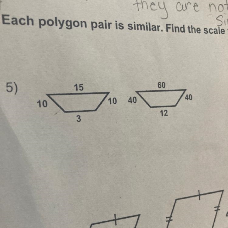 Each polygon pair is similar. Find the scale factor.-example-1