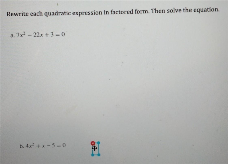 Rewrite each quadratic expressed in factored form. Then Solve the equation7x^2-22x-example-1