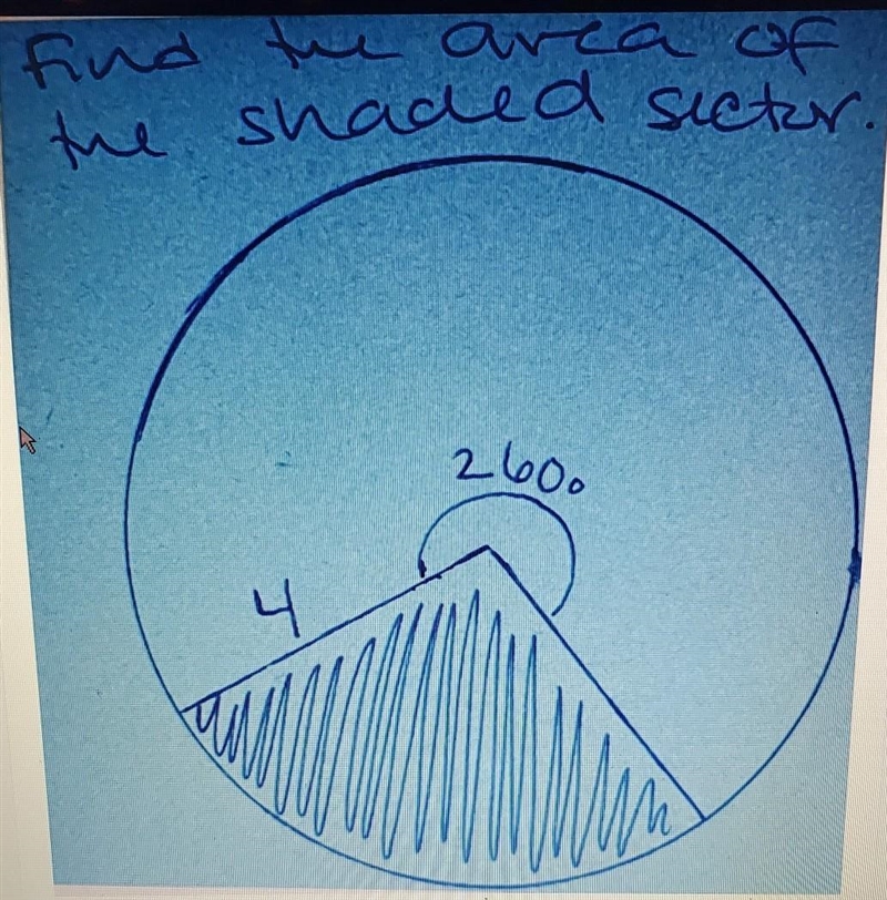 I need help finding the area of the shaded sector!-example-1