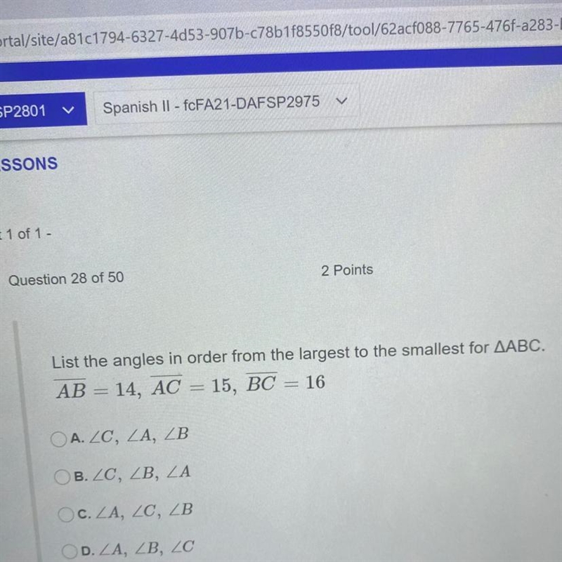 List the < from the largest to smallest for ABC-example-1