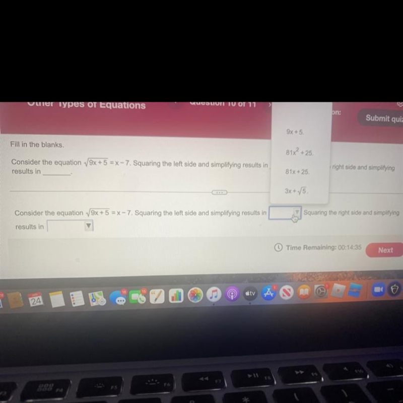 Consider the equation scoring the left side and simplifying results in scoring the-example-1