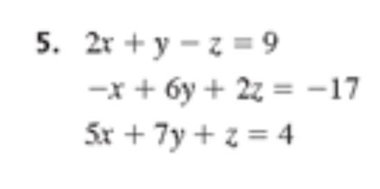 Help in solving question 5 please. System needs to be solved using the elimination-example-1