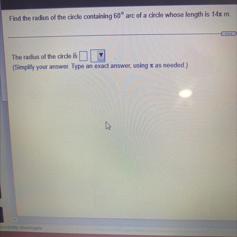 Find the radius of the circle containing 60° arc of a circle whose length is 14 m-example-1