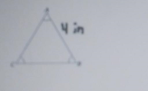 What is the area of the triangle below with a side length of 4-example-1