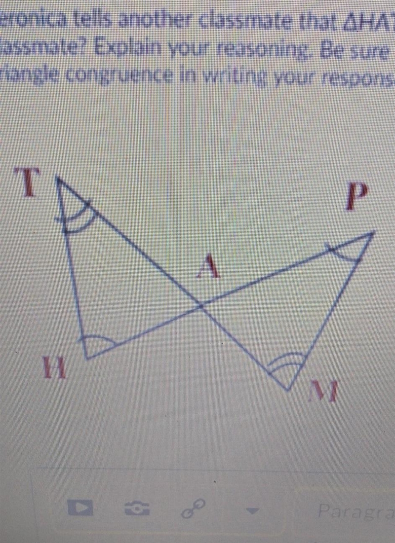 Veronica tells another classmates that HAT is congruent to Pam because of the aaa-example-1