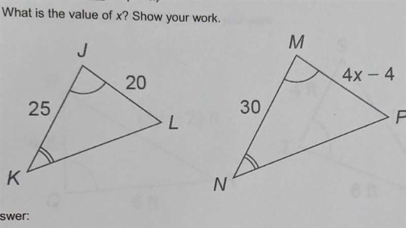 2. What is the value of x? Show your work. can someone explain this to me? how would-example-1