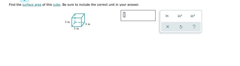 Find the surface area of this cube. Be sure to include the correct unit in your answer-example-1