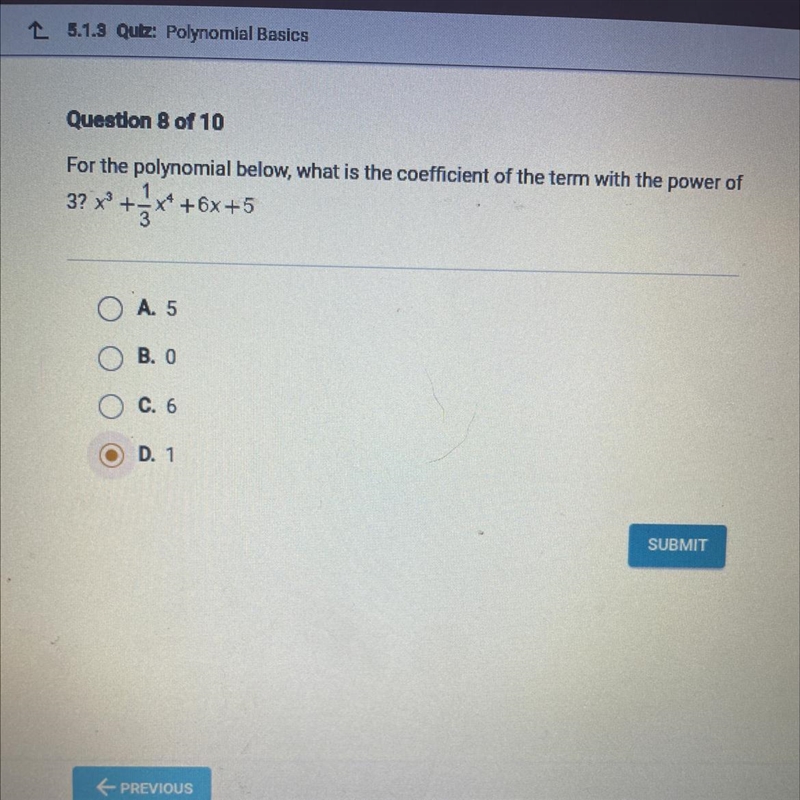 For the polynomial below, what is the coefficient of the term with the power of 3? x-example-1