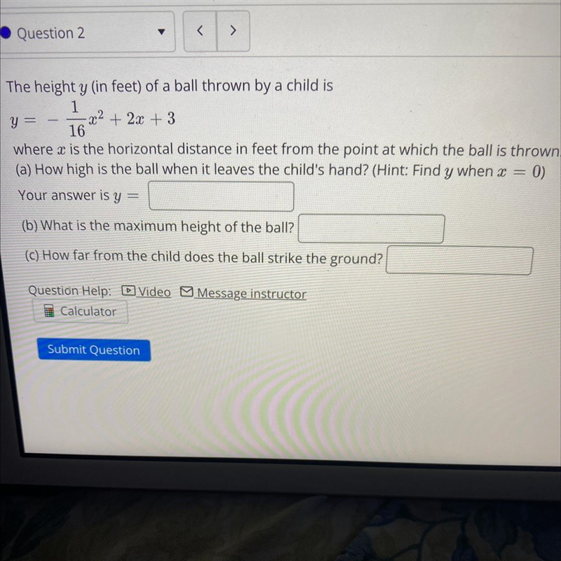 What is the maximum height of the ball ?har far from the child does the ball strike-example-1