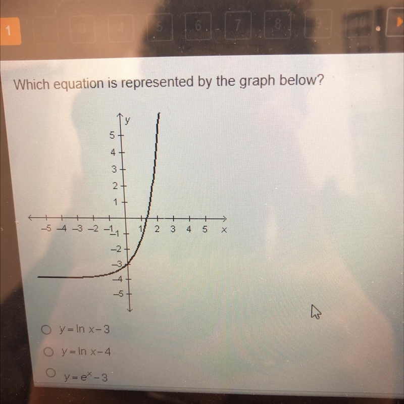 Which equation is represented by the graph below?-example-1