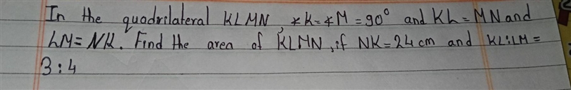 Find the area of quadrilateral KLMN​-example-1