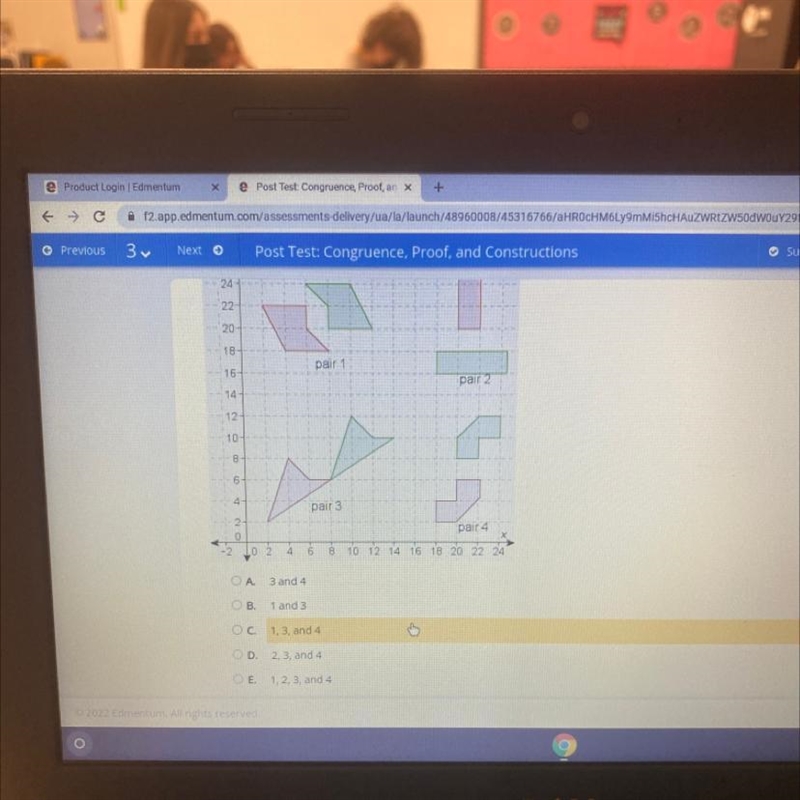 Which pair of pairs of polygons are congruent.-example-1