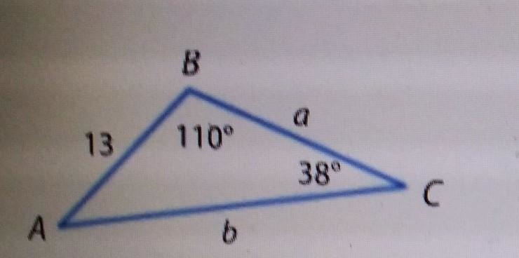 Question 1: Find the measure of side b in the triangle.-example-1