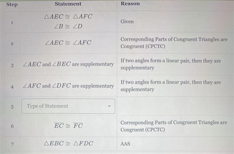 Given ΔAEC≌ ΔAFC and angle B ≌ angle D. Prove ΔEBC ≌ ΔFDC-example-2