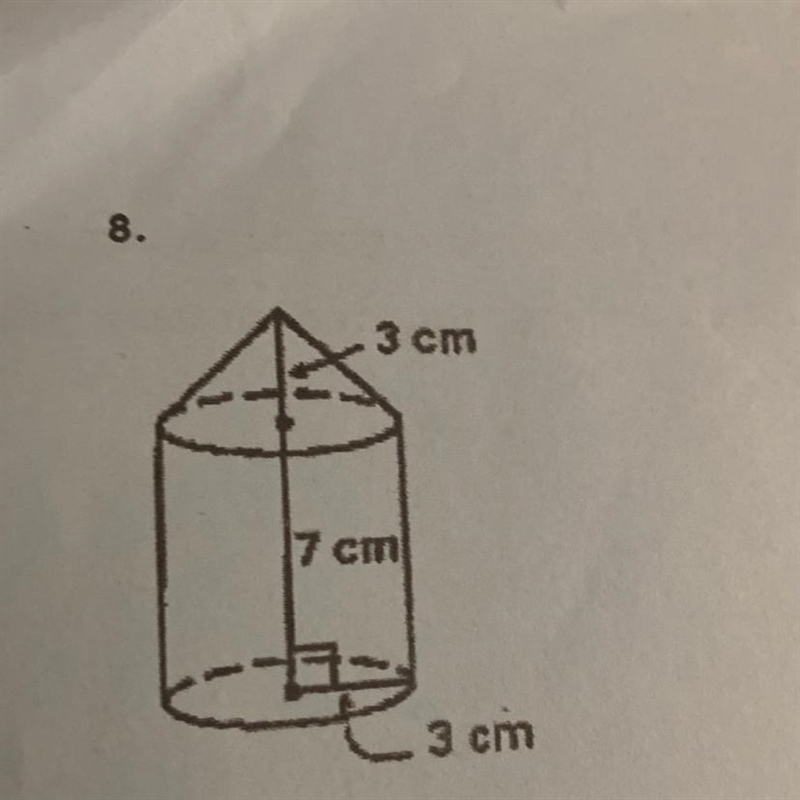 Find the volume of the composite solid (STEP BY STEP PLEASE) 15 POINTS-example-1