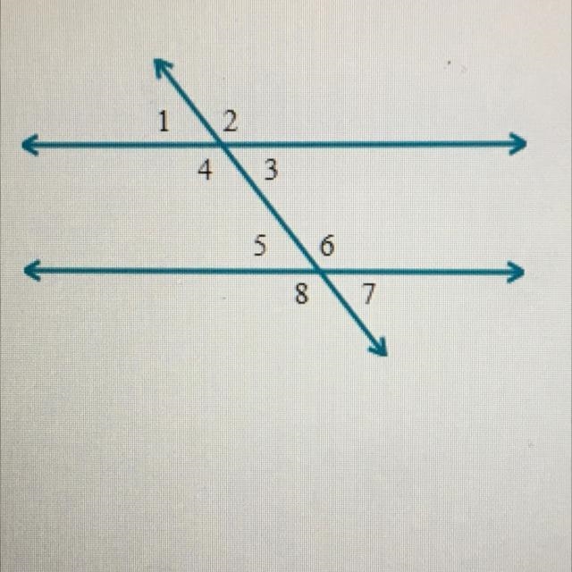 Two parallel lines are cut by a transversal as shown below. Suppose m<2= 128 degrees-example-1