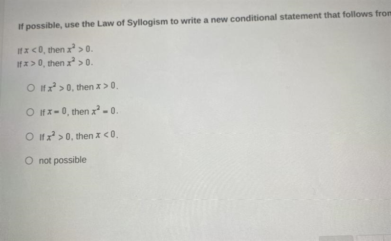 If possible use the law of syllogism to write a new conditional statement-example-1